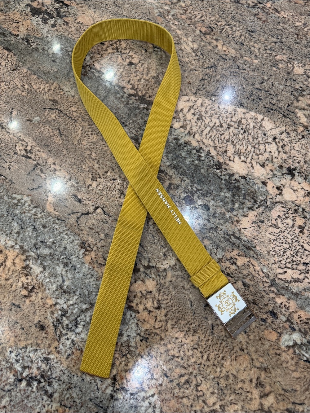 Helly Hansen Mustard Yellow Webbing Belt with Metal Buckle